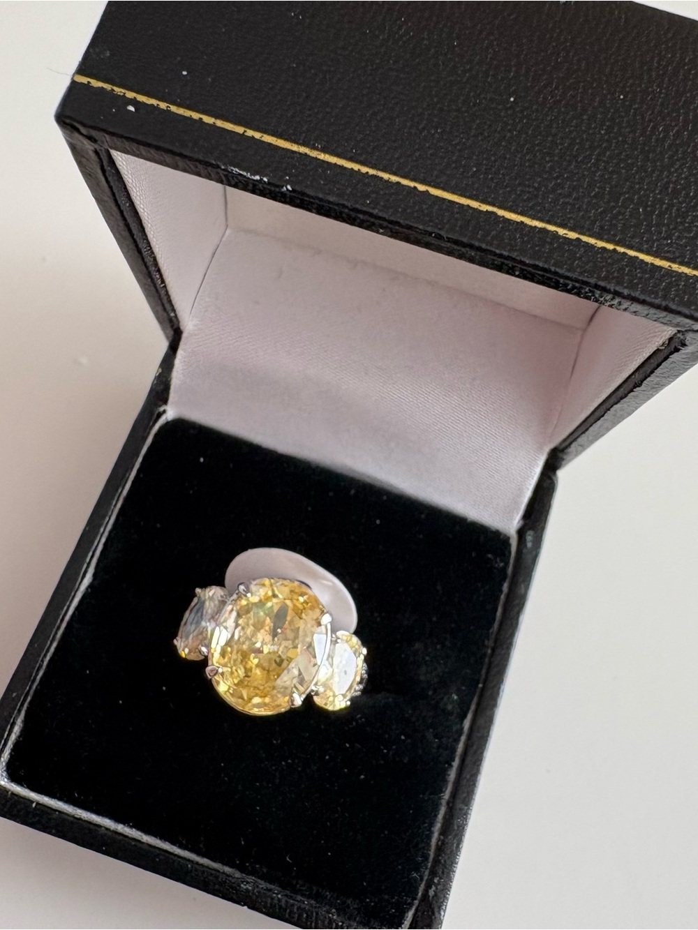 Bomb Party Love You, Mean It Ring RG48109 Lemon CZ Rhodium Plating